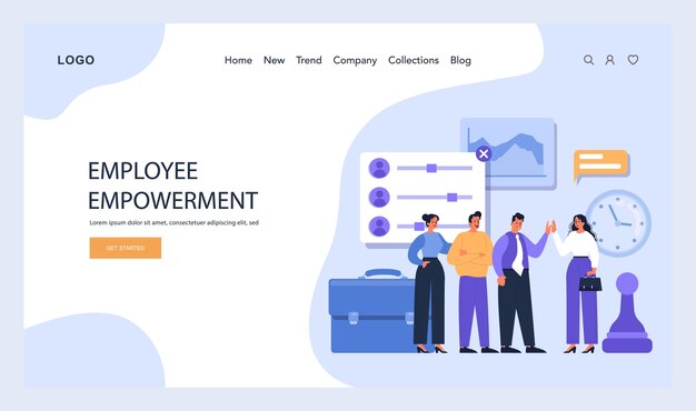 employee empowerment concept teams collaborate near a giant clock discussing progress with digital