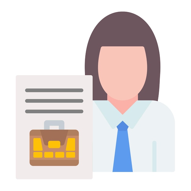 Employee Female Flat Illustration