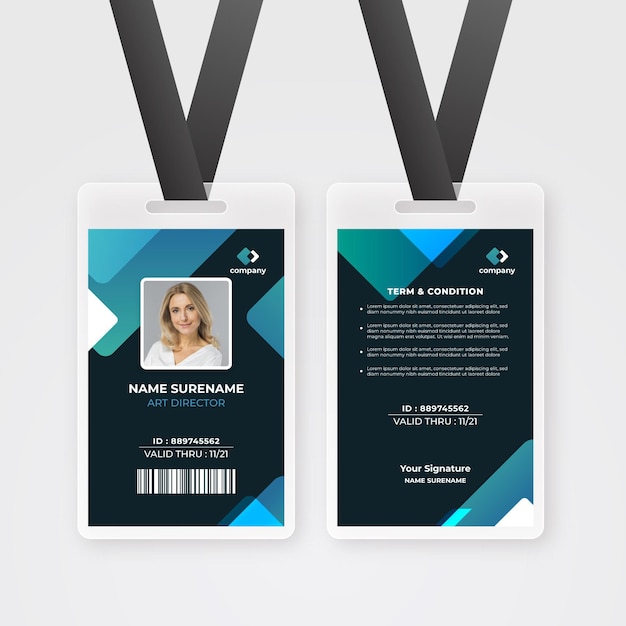 Vector employee id card template