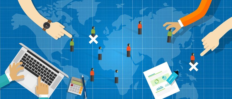 Vector employee management reorganization firing layoff and workforce placement and outplacement