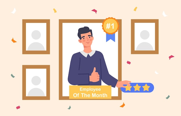 Employee of month vector concept