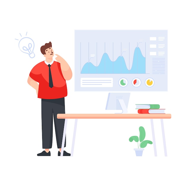 Employee performance report in flat illustration