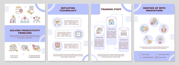 Vector employee problems management purple brochure template