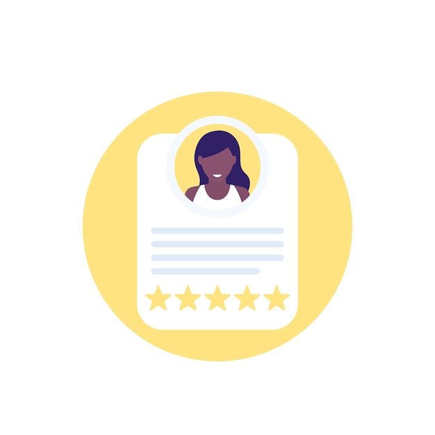 Employee review or rating icon