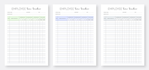 employee time tracker planner with overtime tracker amp planner