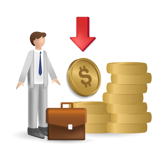 Employee Wages icon 3d illustration from business training collection Creative Employee Wages 3d icon for web design templates infographics and more