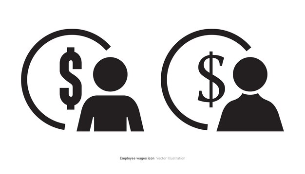 직원 임금 아이콘 디자인 터 일러스트레이션