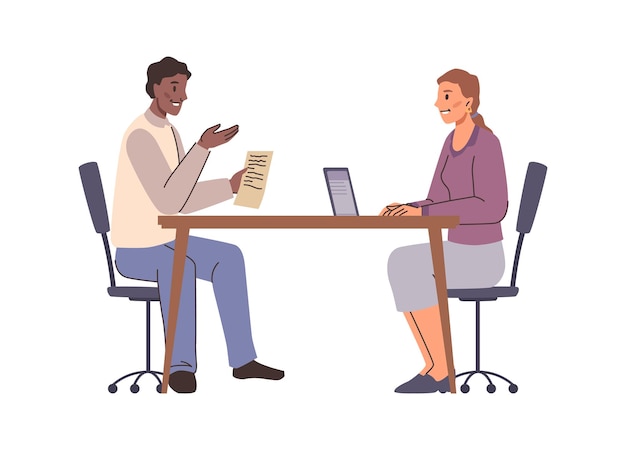 Employees discussing ideas or dealing with project