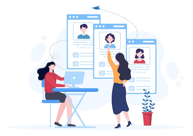 employment agency for recruitment or placement job service illustration