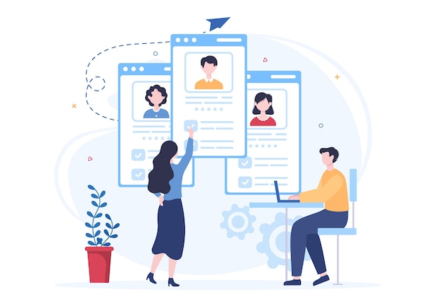 employment agency for recruitment or placement job service illustration