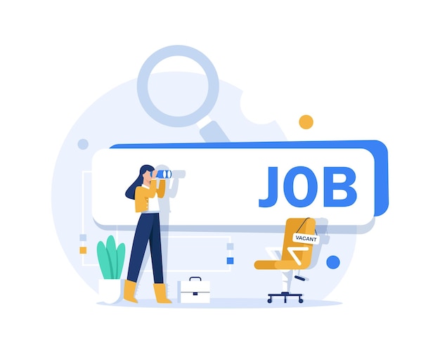 Vector employment career or job searchlooking for new jobseek for vacancy or work position concept