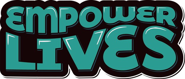 Empower Lives AIDS Bewustzijn Belettering Vector