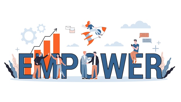 Empower woord banner concept. idee van empowerment van vrouwen