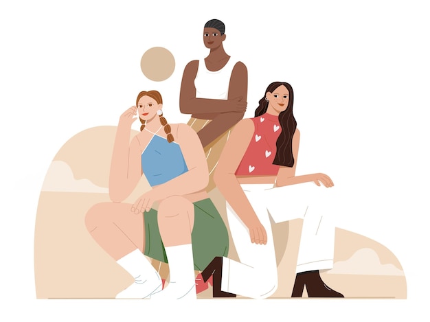 empowered woman flat illustration