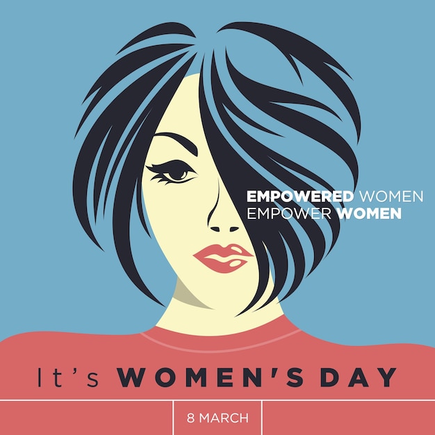 Empowered Women Empower Women letter background for Womens Day poster