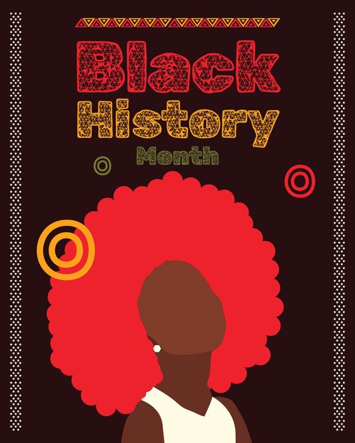 벡터 문화유산을 축하하기 위한 흑인 역사 역동 템플릿