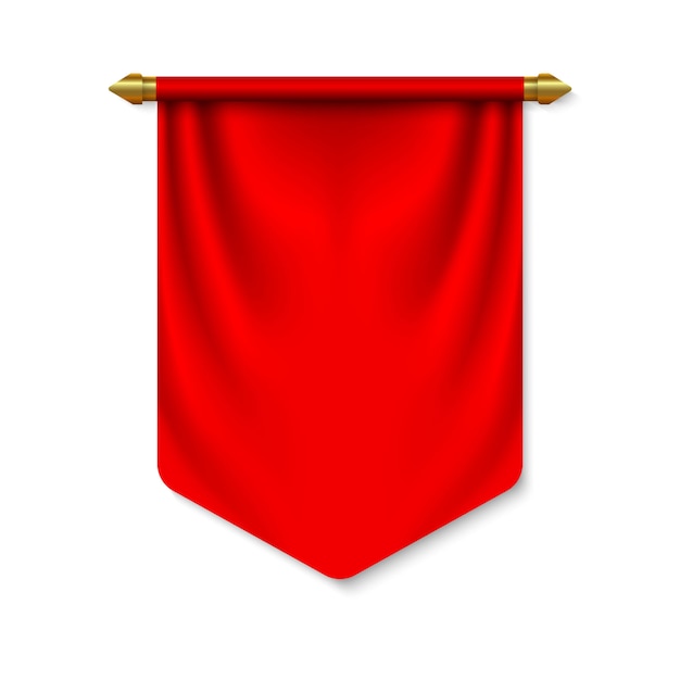 Vector empty 3d pennant flag