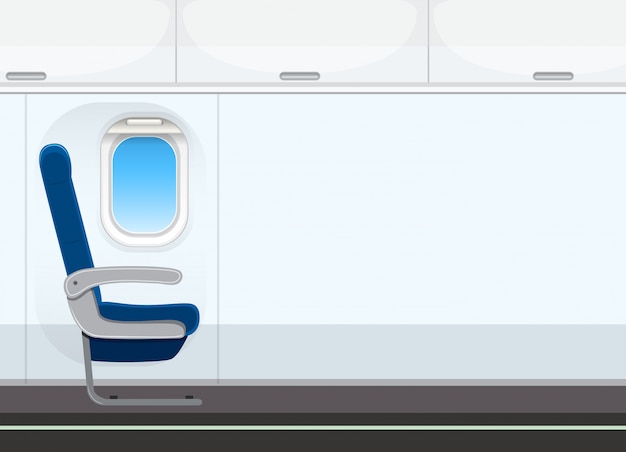 Empty aircraft cabin background