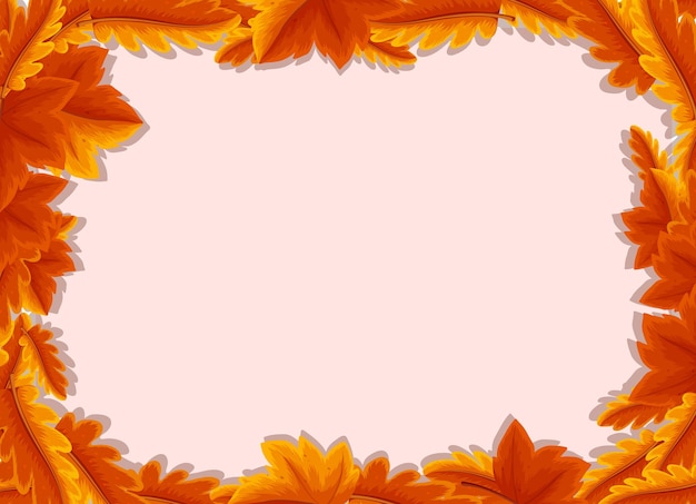 Empty background with autumn leaves frame template