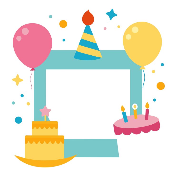 Vector empty birthday picture collage vector illustration