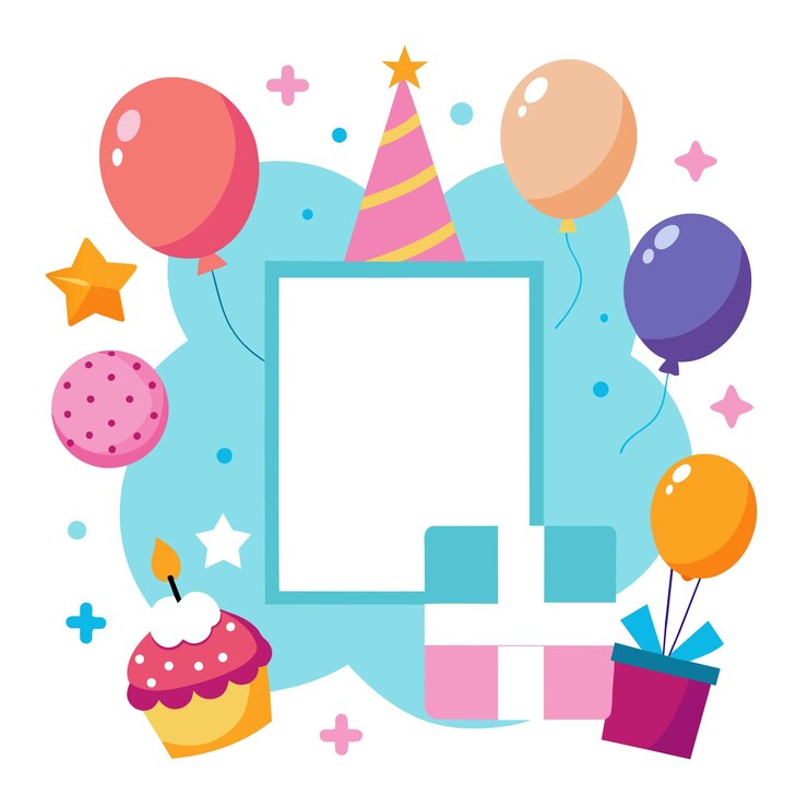 Vector empty birthday picture collage vector illustration