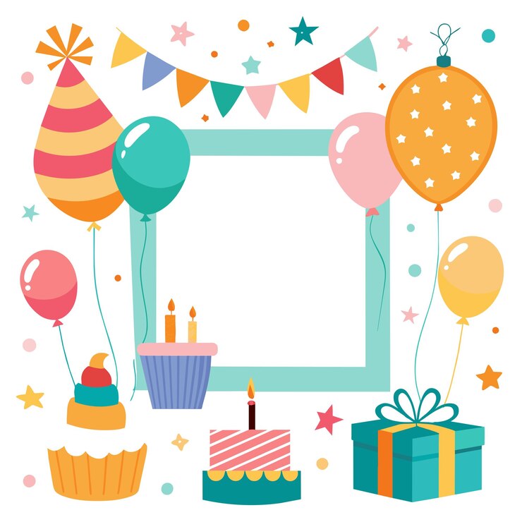 Vector empty birthday picture collage vector illustration
