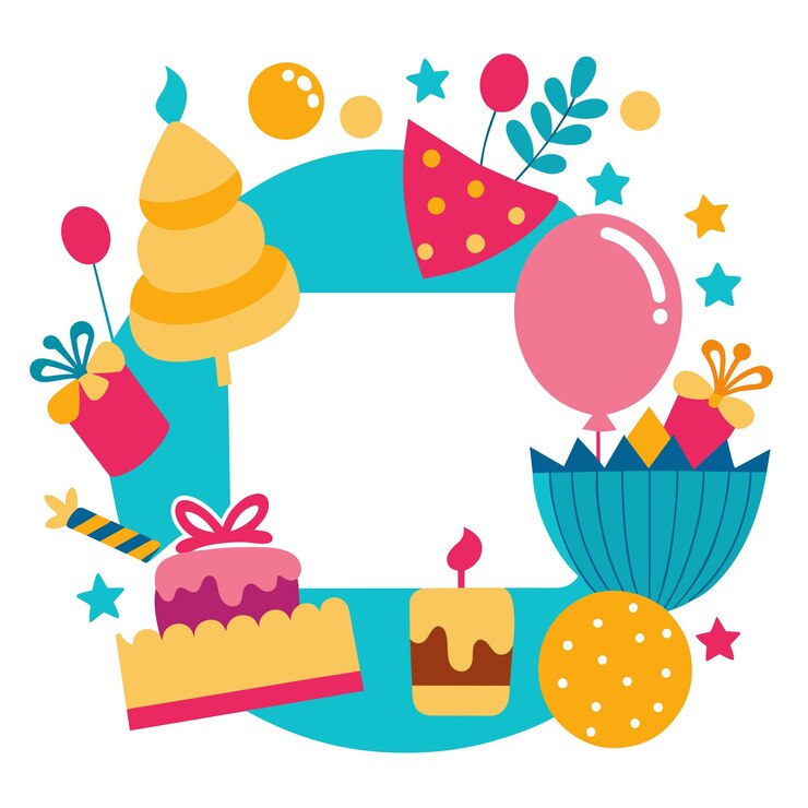 Vector empty birthday picture collage vector illustration