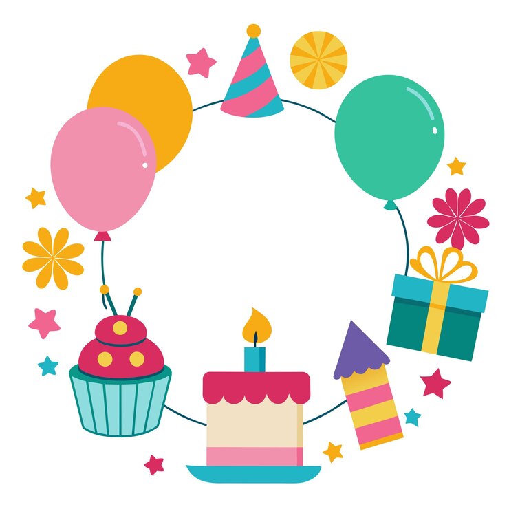Vector empty birthday picture collage vector illustration