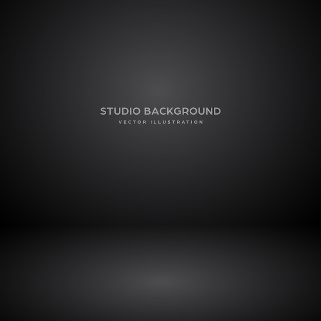 Vector empty black gray studio abstract background with spotlight effect product showcase backdrop