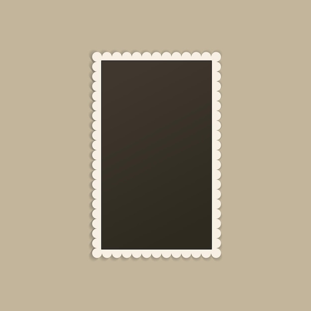 Vector empty black photo frame with shadows for stock