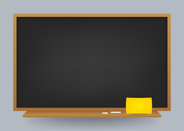 Вектор Пустой черный школьной доске фон. шаблон для вашего дизайна. фондовая иллюстрация.