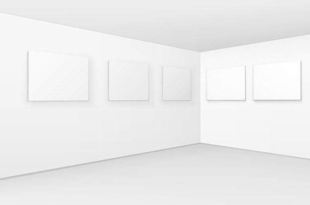 empty blank white mock up posters pictures frames
