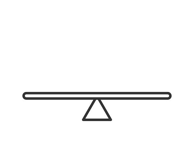 Vector an empty blank wood see saw balance scale on white background