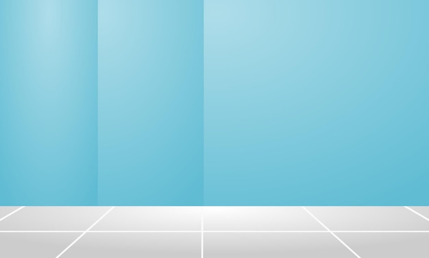 Empty blue semi realistic background vector template for product display