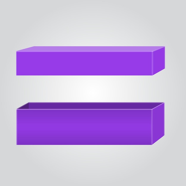 Vettore scatola vuota per il design e il logo del tuo marchio colori facili da cambiare colore viola o viola alla moda