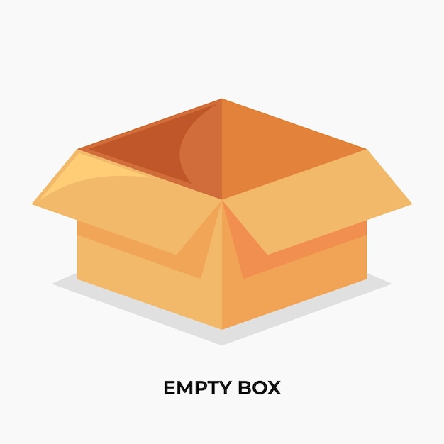 Empty brown box design icon vector