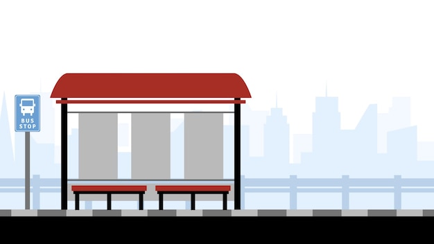 空のバス停公共交通機関
