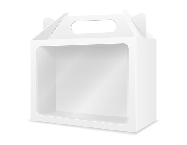 Вектор Пустая картонная коробка, упаковка пустой шаблон