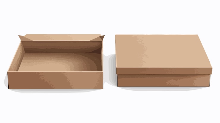 Vector empty cardboard box for packaging isolated on white background