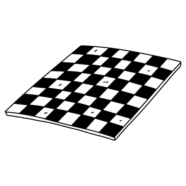 흰색 배경에 격리된 손으로 그린 낙서 스타일 벡터 그림의 빈 체스판