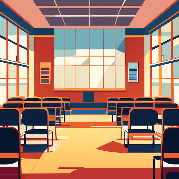 Vector empty class room elementary or high school college or university classroom background