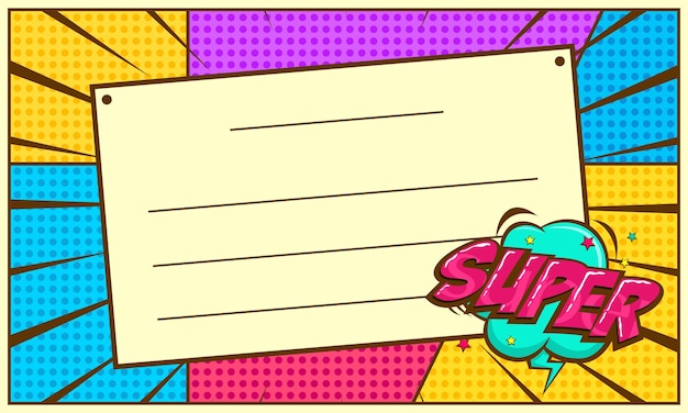 Vector empty comic frame background template