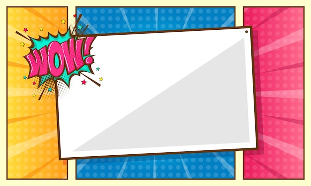 Empty comic frame background template