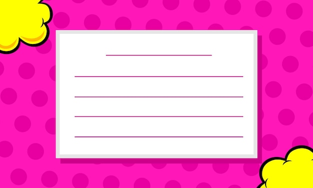 Premium Vector | Empty comic pink background template