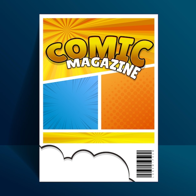 Vector empty comics magazine covers vintage layout