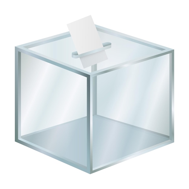 Empty election box mockup Realistic illustration of empty election box vector mockup for web design isolated on white background