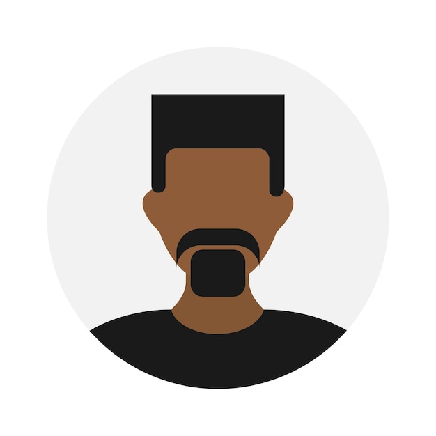 Vector empty face icon avatar with beard and hair vector illustration