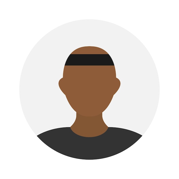 Empty face icon avatar with black bandage vector illustration