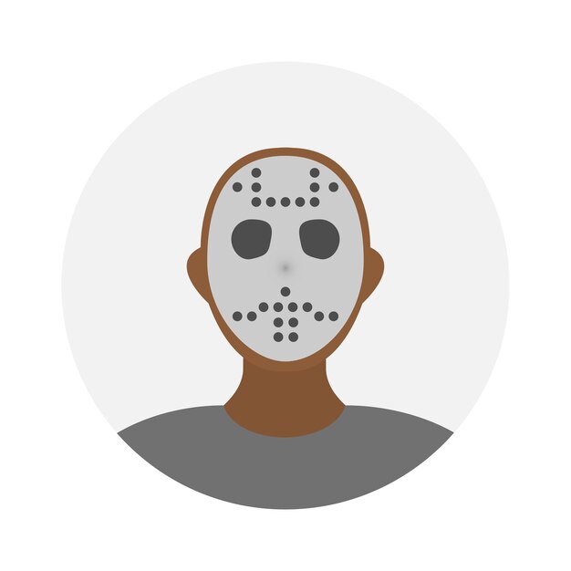 Empty face icon avatar with hockey mask Vector illustration