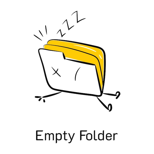 Empty folder hand drawn icon with scalability